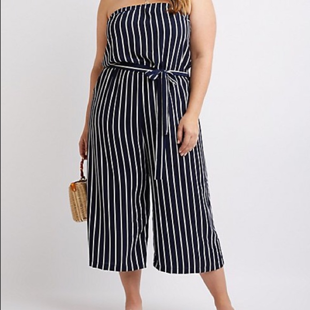 🔥Striped jumpsuit 1x Charlotte Russe🔥fits XL